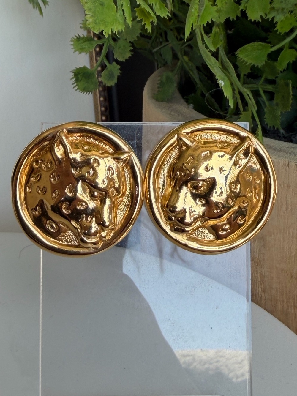 Vintage Leopard 🐆 Pierced Earrings